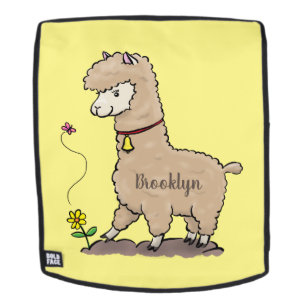 Mochila Alpaca feliz con personalizado de mariposa