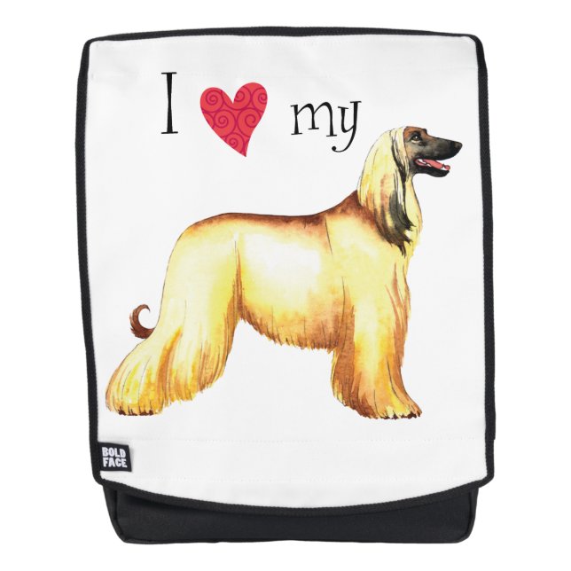 Mochila Amo mi Hound Afgano (Anverso)