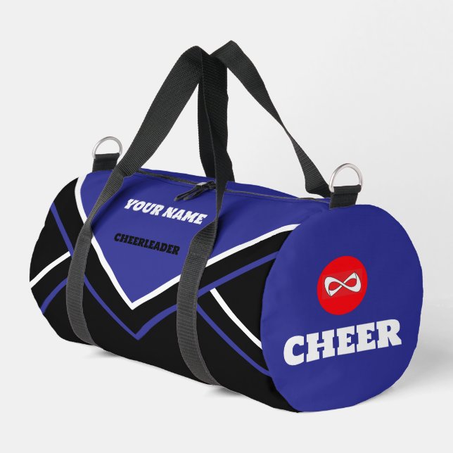 mochila animadora, BLUE, blanco y negro CHEER (Esquina izquierda)