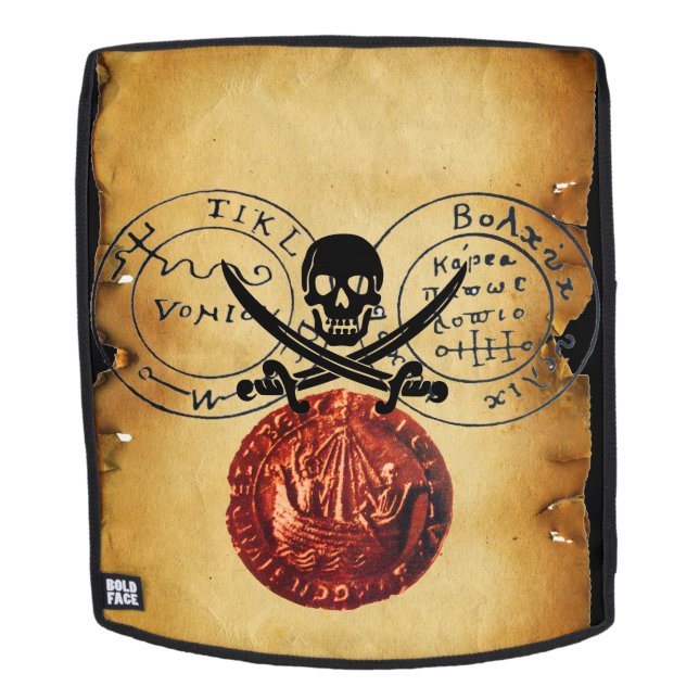 MOCHILA ANTIGUA TALISMAN,PIRATES TREASO MAPA DE CERRADURA  (Cara extraíble)
