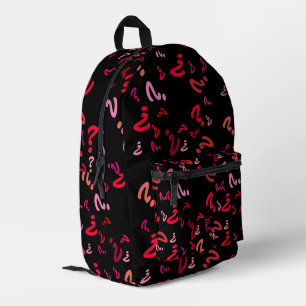 Mochila (ao) - Preguntas en rojos sobre negro