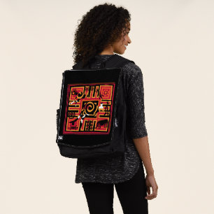 Mochila Arte auténtico aborigen australiano