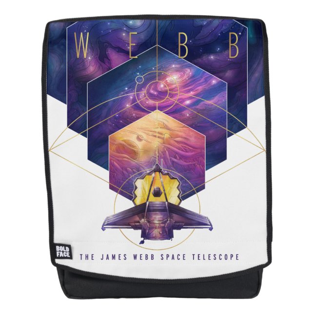 Mochila Arte de Ilustracion del telescopio espacial James  (Anverso)
