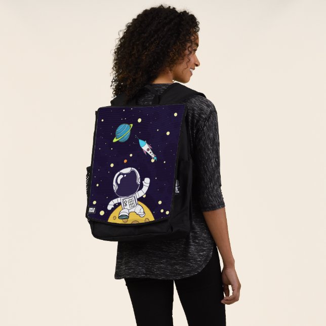 Mochila Astronauta espacial flota en el espacio ultraterre (Puesto)