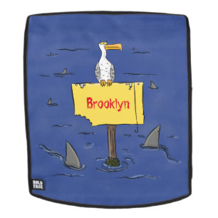 Mochila Ave marina divertida rodeada por un personalizado 