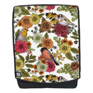 Mochila Aves de jardín y flores 1