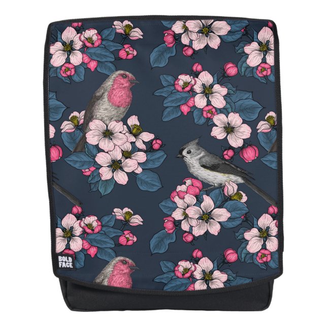 Mochila Aves y flores (Anverso)