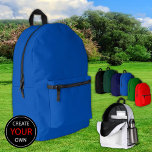 Mochila azul cobalto elegante, bolsa / Personaliza<br><div class="desc">Mochila: Crea tu propia bolsa personalizado / mochila con texto. Ajustes fáciles (botón Editar diseño) añadiendo más texto, colores de fondo o más imágenes.</div>