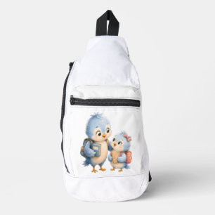 Mochila Azul de Hermano de Pájaro de Tirar Atrás