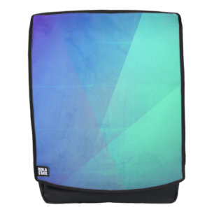 Mochila Azul moderno Aqua & Gradación geométrica turquesa