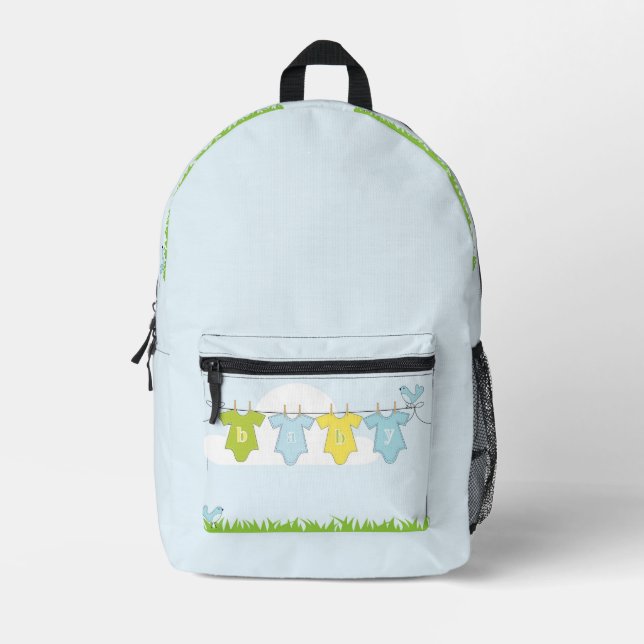 Mochila azul para bebés (Anverso)