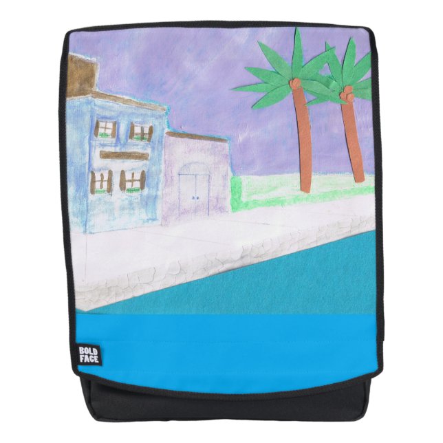 Mochila Back Pack con diseño caribeño (Anverso)