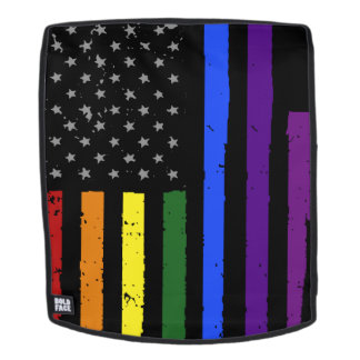 Mochila bandera americana apenada del orgullo gay