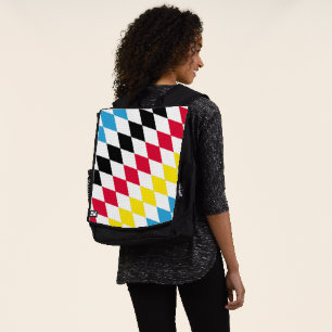 Mochila Bandera de diamante negro rojo amarillo azul de Ba