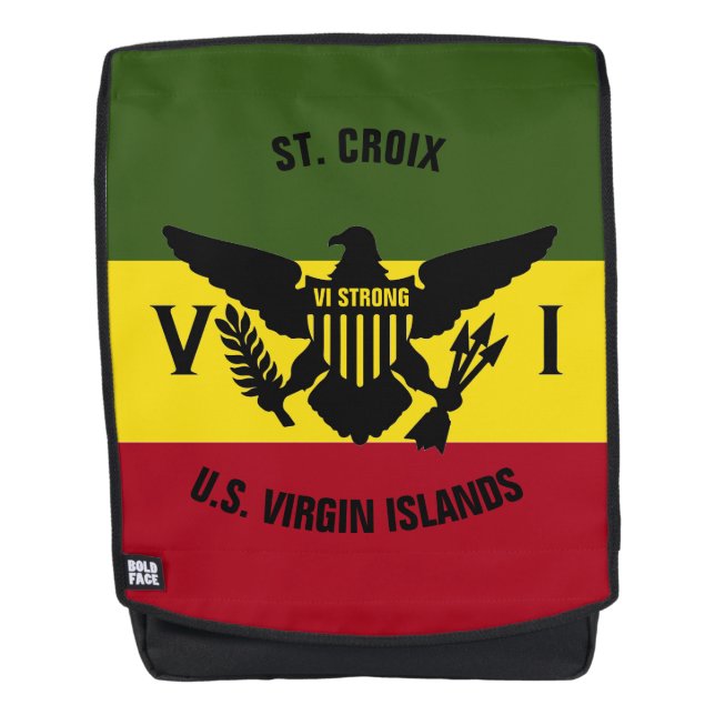 Mochila Bandera de las Islas Vírgenes de Estados Unidos, v (Anverso)
