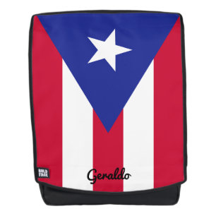 Mochila Bandera de Puerto Rico con monograma Personalizado