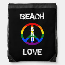 Bandera del Orgullo LGBT Signo de paz playa y graf