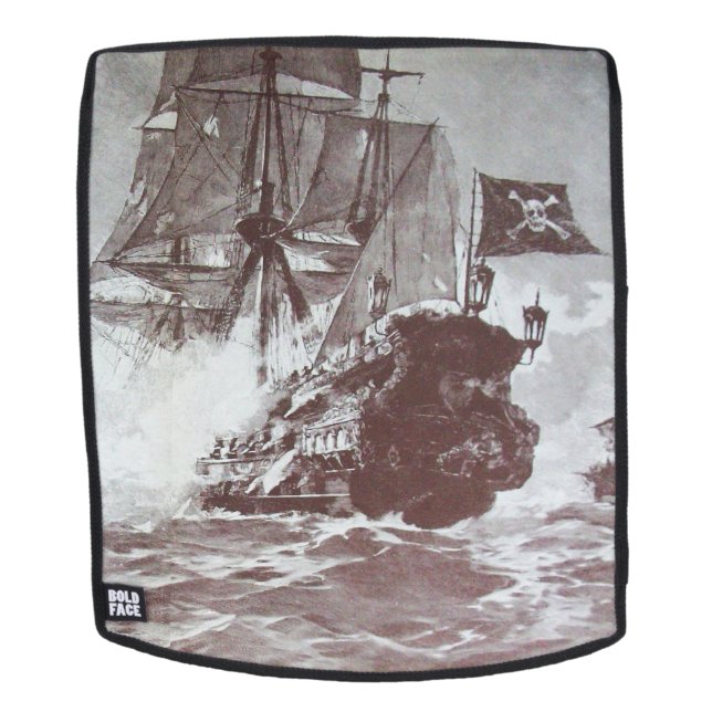 Mochila BATALLA DE BARCO PIRATA Blanco Negro (Cara extraíble)