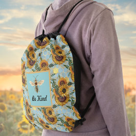 Mochila Be Kind Vintage Turquoise Sunflower Bee