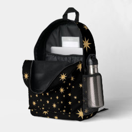 Mochila Black and Gold Stars - Patrón Starry