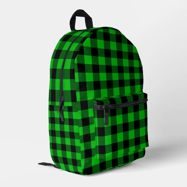 Mochila Black and Green Check (Esquina izquierda trasera)