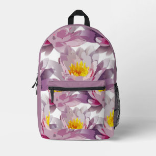 Mochila blanca de lavanda de flores