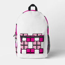 Mochila blanca moderna con rosa y morado