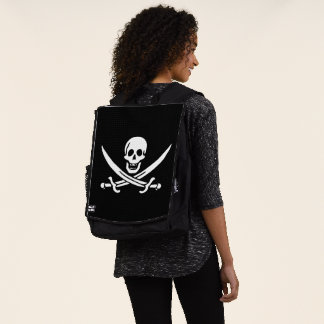 Mochila Blanco, Bandera Pirata Calico Jack, Calavera y Cri
