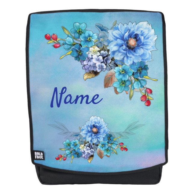 Mochila Blues de cornflower en acuarela (Anverso)