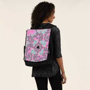 Mochila Boho Hippie Unicornio Pastel Mandelbrot Fractal