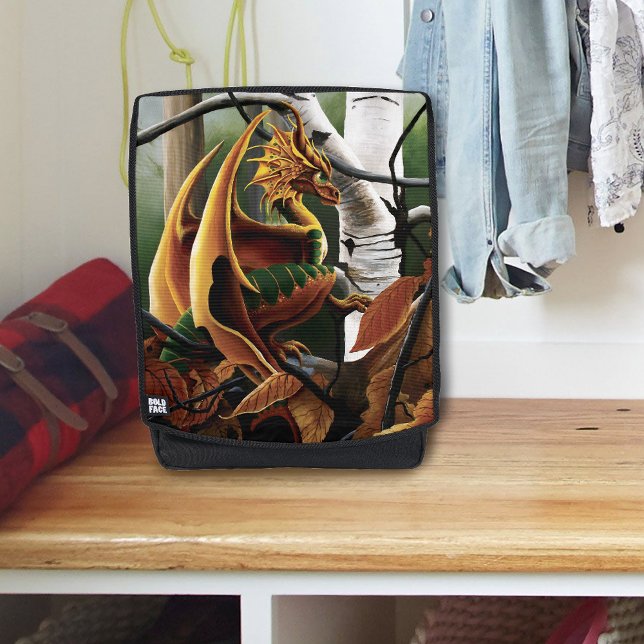 Mochila Bosque de Otoño Dragón Ámbar Abedul Fantasía (Subido por el creador)