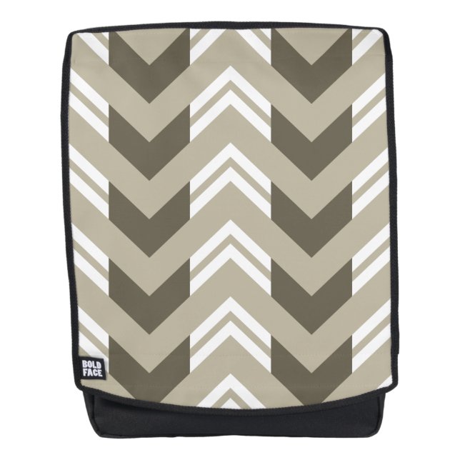 Mochila Brown moderno, beige, modelo blanco de Chevron (Anverso)