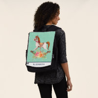 Caballo rocoso vintage con Bouquet floral