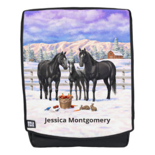 Mochila Caballos del Barrio Negro en Nieve