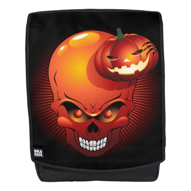 Mochila Calavera de Halloween y calabaza (Anverso)