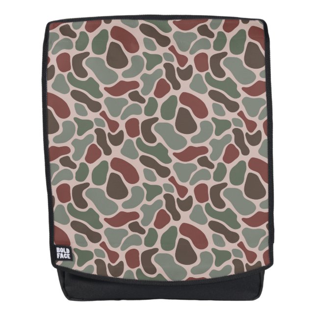 Mochila Camo Retro (rojo verde) (Anverso)
