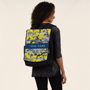 Mochila Camuflaje Amarillo y Gris Personaliza tu nombre