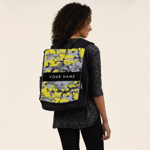 Mochila Camuflaje Amarillo y Gris Personaliza tu nombre