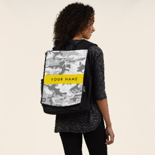 Mochila Camuflaje Gris Nieve Invernal Personaliza tu nombr