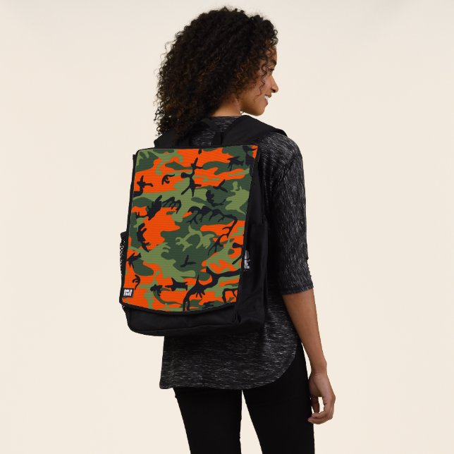 Mochila Camuflaje naranja y verde, militar, ejército (Puesto)