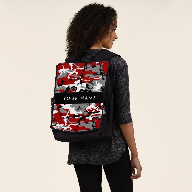 Mochila Camuflaje rojo y gris Tu nombre Personaliza (Puesto)