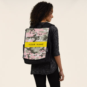 Mochila Camuflaje rosa y verde Tu nombre Personaliza