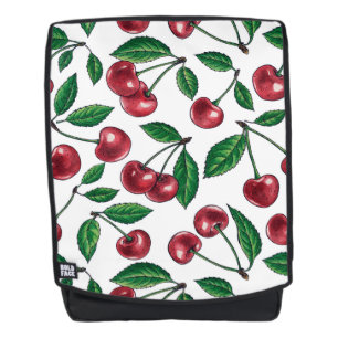 Mochila Cerezas rojas en blanco