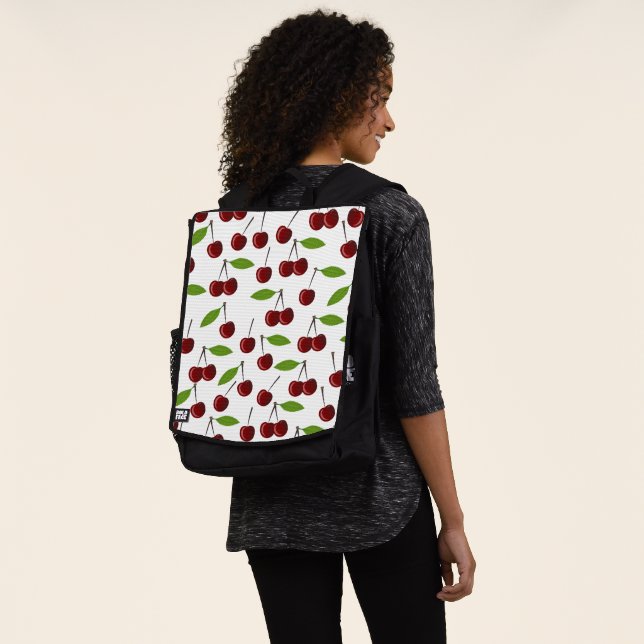 Mochila Cerezo Rojo, Patrón De Cerezas, Hojas, Fruta (Puesto)