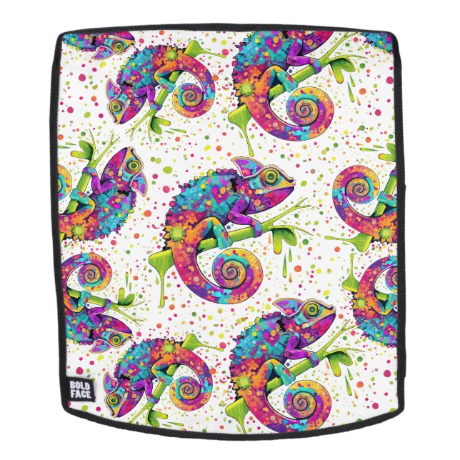 Mochila Chameleon Paint Stains Watercolor Style (Cara extraíble)