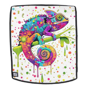 Mochila Chameleon Paint Stains Watercolor Style