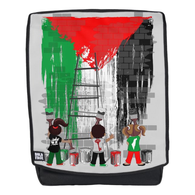 Mochila Children of Gaza Painting Palestine Flag  (Anverso)