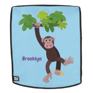 Mochila Chimpancé lindo en personalizado colgante de la ju