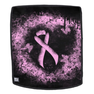 Mochila Cinta De Concienciación Rosa Grunge Heart