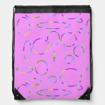 Círculos en bucle sobre geométrico rosa